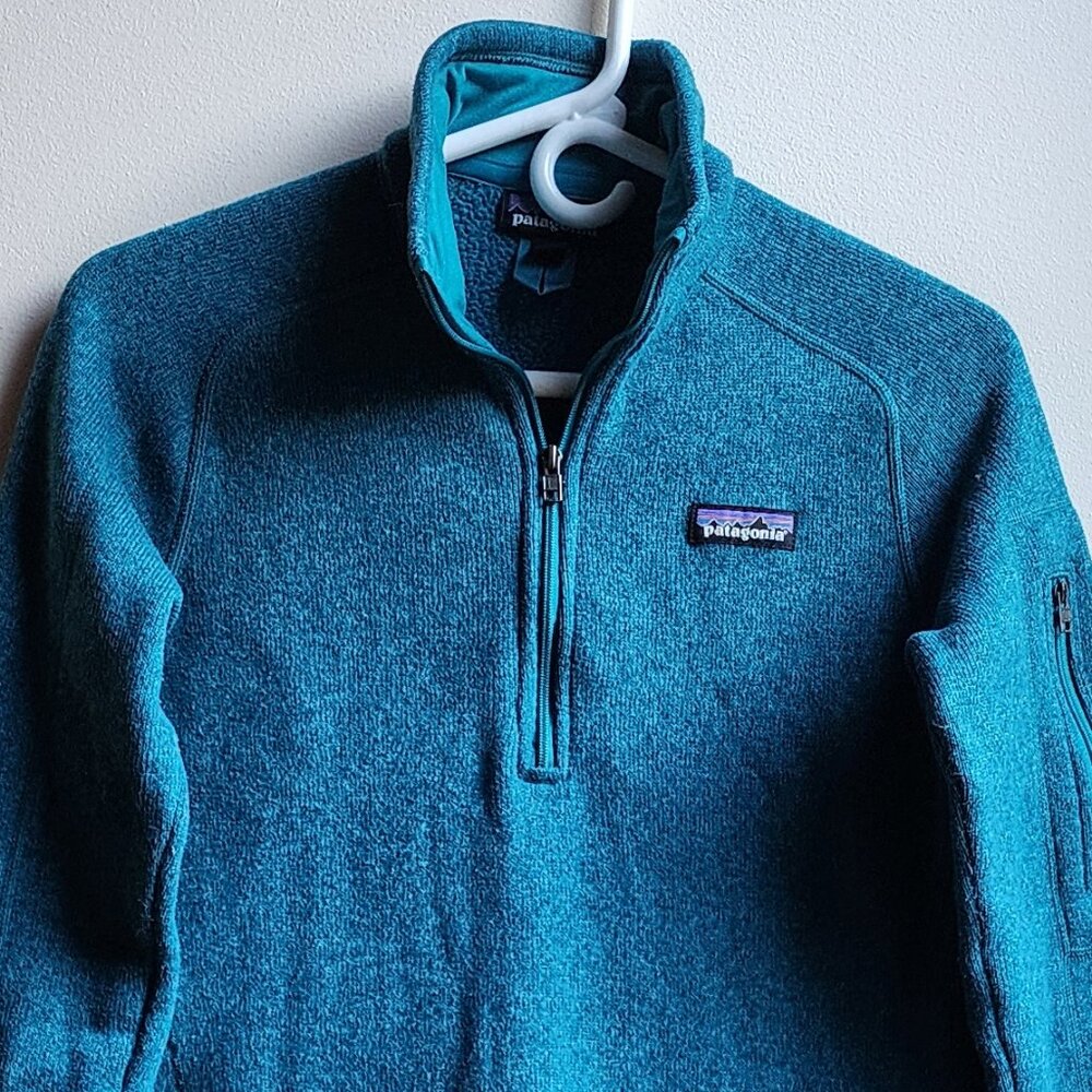 Patagonia Aqua Better Sweater Quarter Zip-Up Pullover Size Small - Picture 5 of 16